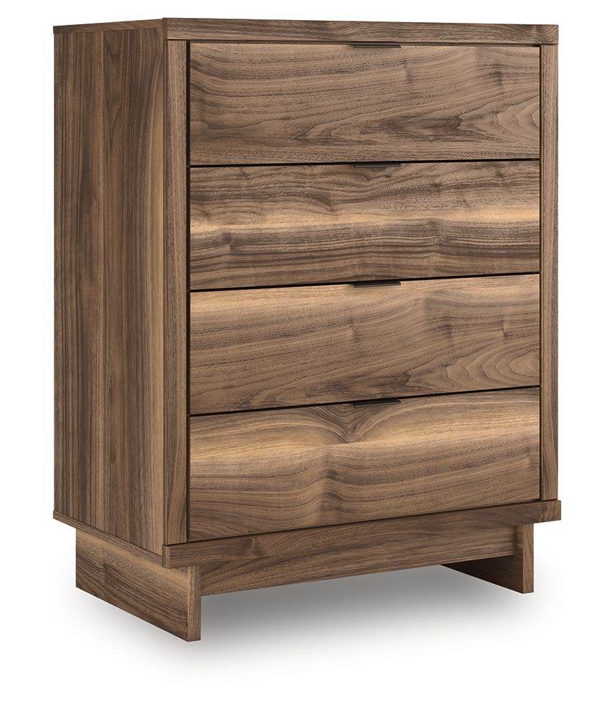 Signature Design by Ashley Chirason Brown Four Drawer Chest Modern Vintage Style Accent Furniture-0