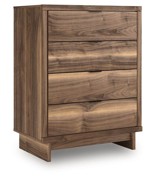 Signature Design by Ashley Chirason Brown Four Drawer Chest Modern Vintage Style Accent Furniture-0