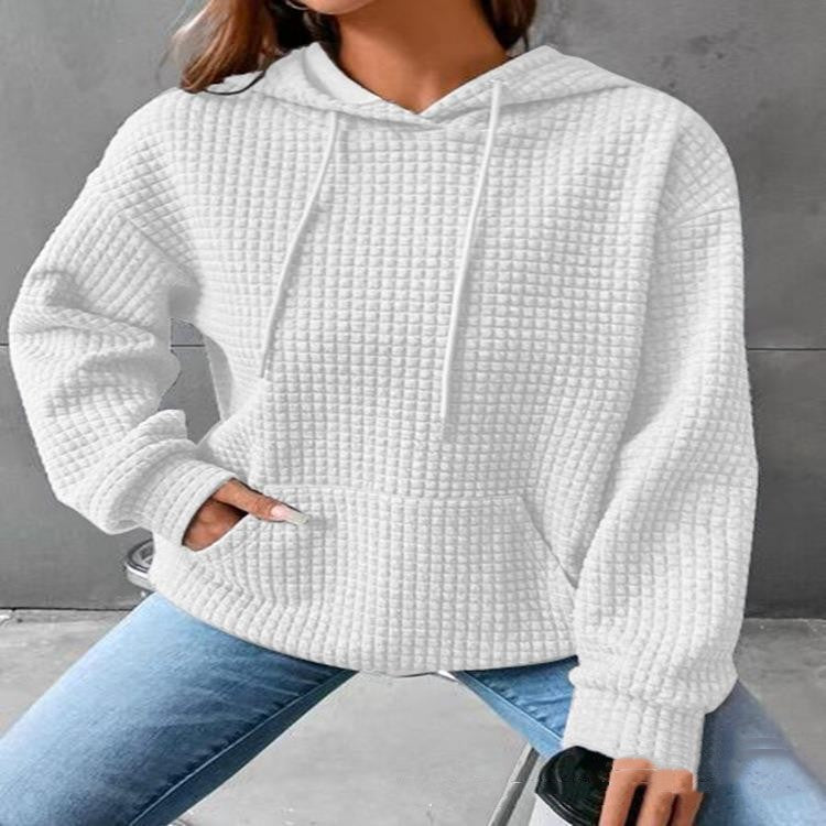 Suéter de manga larga de color liso holgado casual para mujer