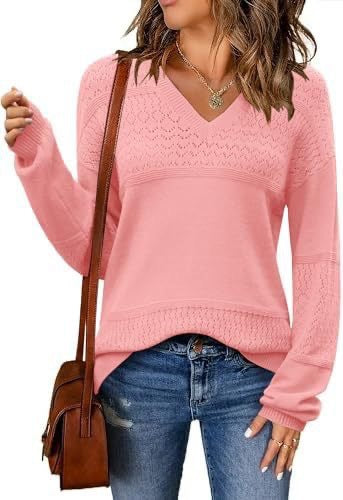 Pull en maille côtelée col V ajouré