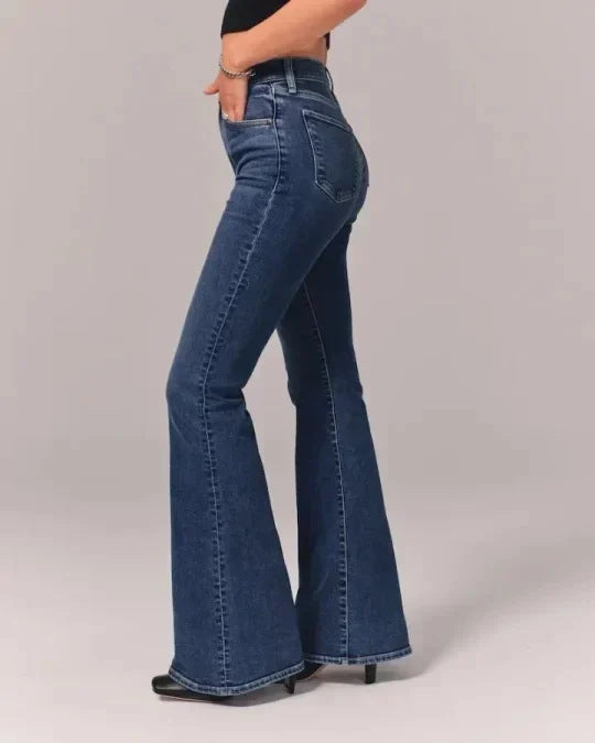 Jeans décontracté femme de couleur unie