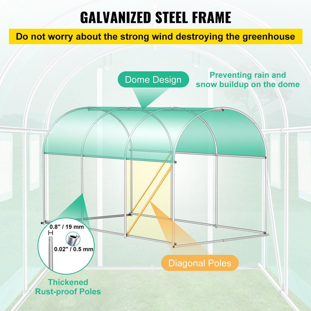 Walk-in Tunnel Greenhouse, 12 X 7 X 7 Ft Portable Plant Hot House