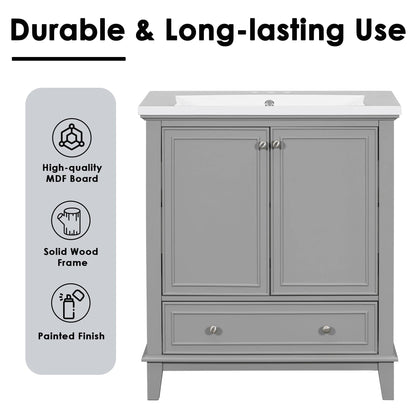 30 inch bathroom vanity no sink base only gray by eprolo