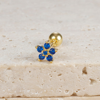 Boucles d'oreilles Micro-incrustées de zircons, cristaux colorés en forme de goutte