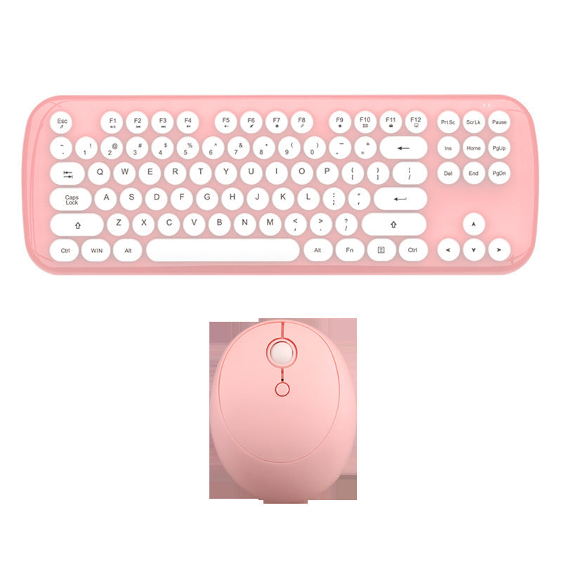 Ensemble Clavier et Souris sans Fil Filles Couleur Rétro