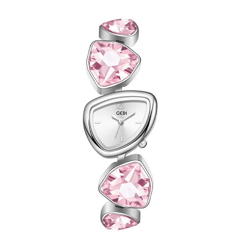 Reloj de pulsera de lujo ligero con diamantes de cristal para mujer, elegante y a la moda