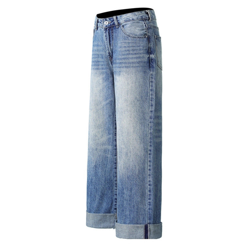 jean en denim délavé bleu