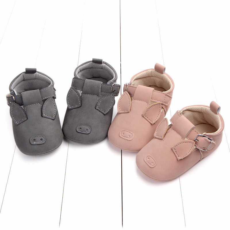 Zapatos de bebé de dibujos animados de primavera y otoño, cuero mate, antideslizantes, suela blanda, para bebés, venta al por mayor 0884