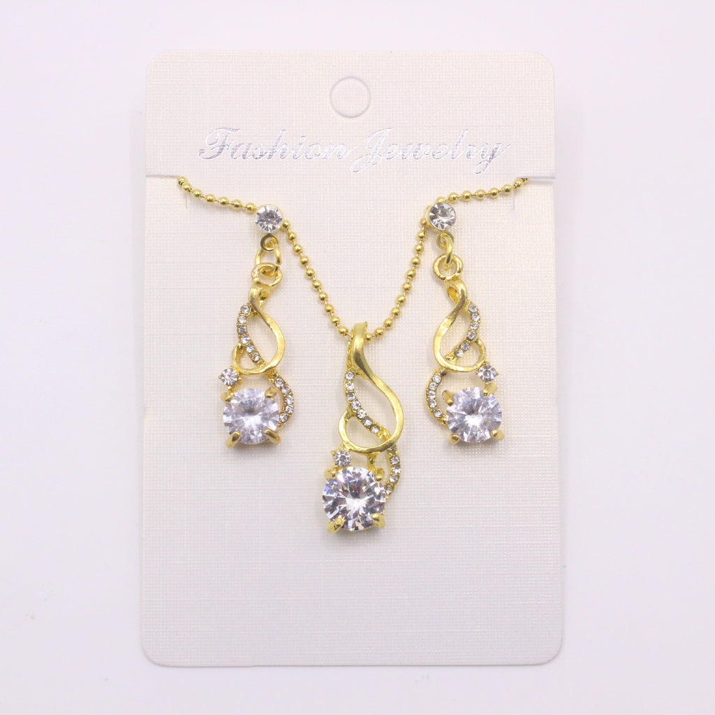 Boucles d'oreilles pendantes en cristal de zircon deux pièces