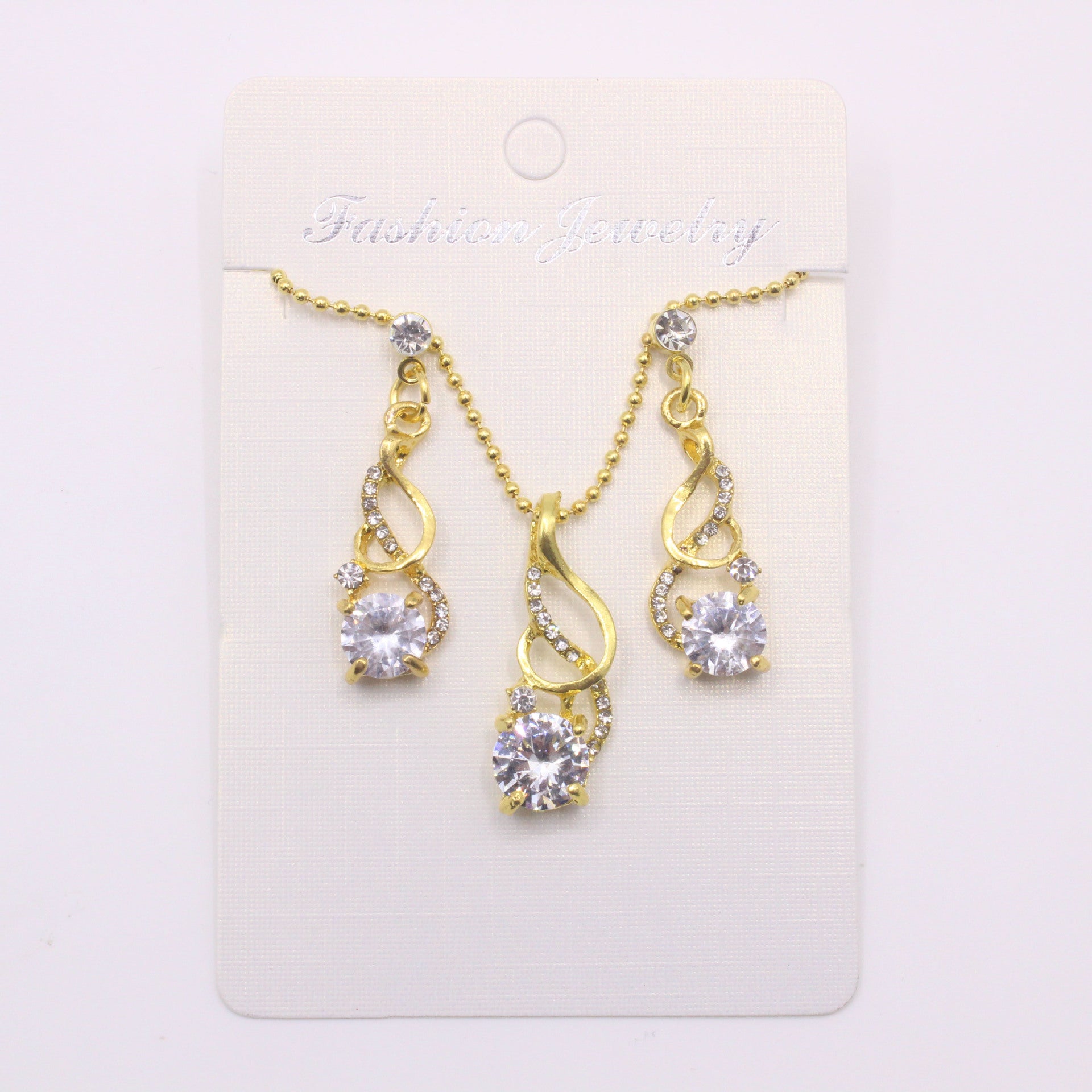 Boucles d'oreilles pendantes en cristal de zircon deux pièces