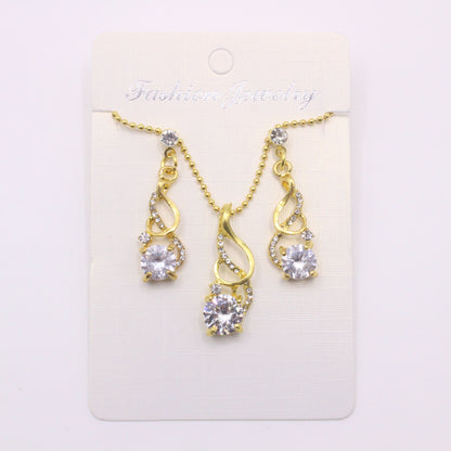 Boucles d'oreilles pendantes en cristal de zircon deux pièces