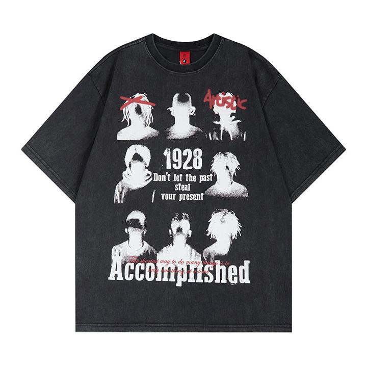 Portrait printed short sleeved shirt