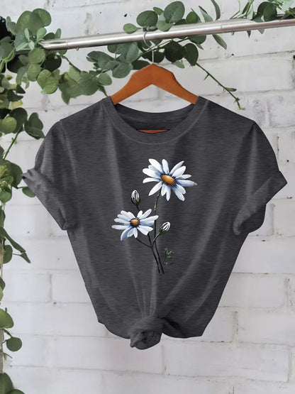 Floral printed T-shirt short sleeved shirt