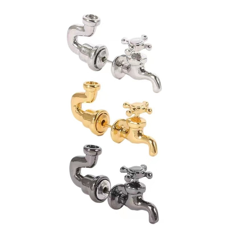 Boucles d'oreilles robinet tricolores fantaisie
