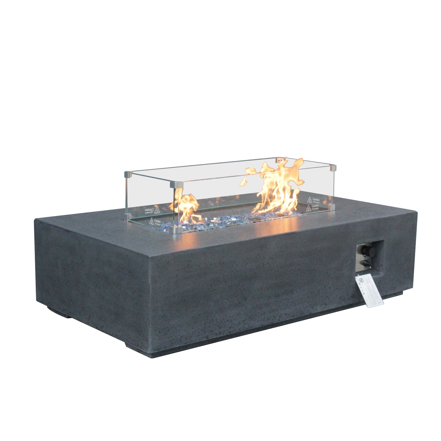 52 Inch Outdoor Concrete Propane gas rectangle Fire Pit table