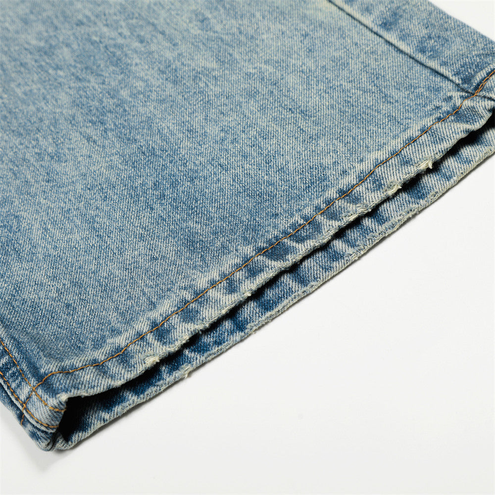 Pantalon en denim blanc délavé polonais