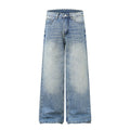 Grinding white washed denim pants