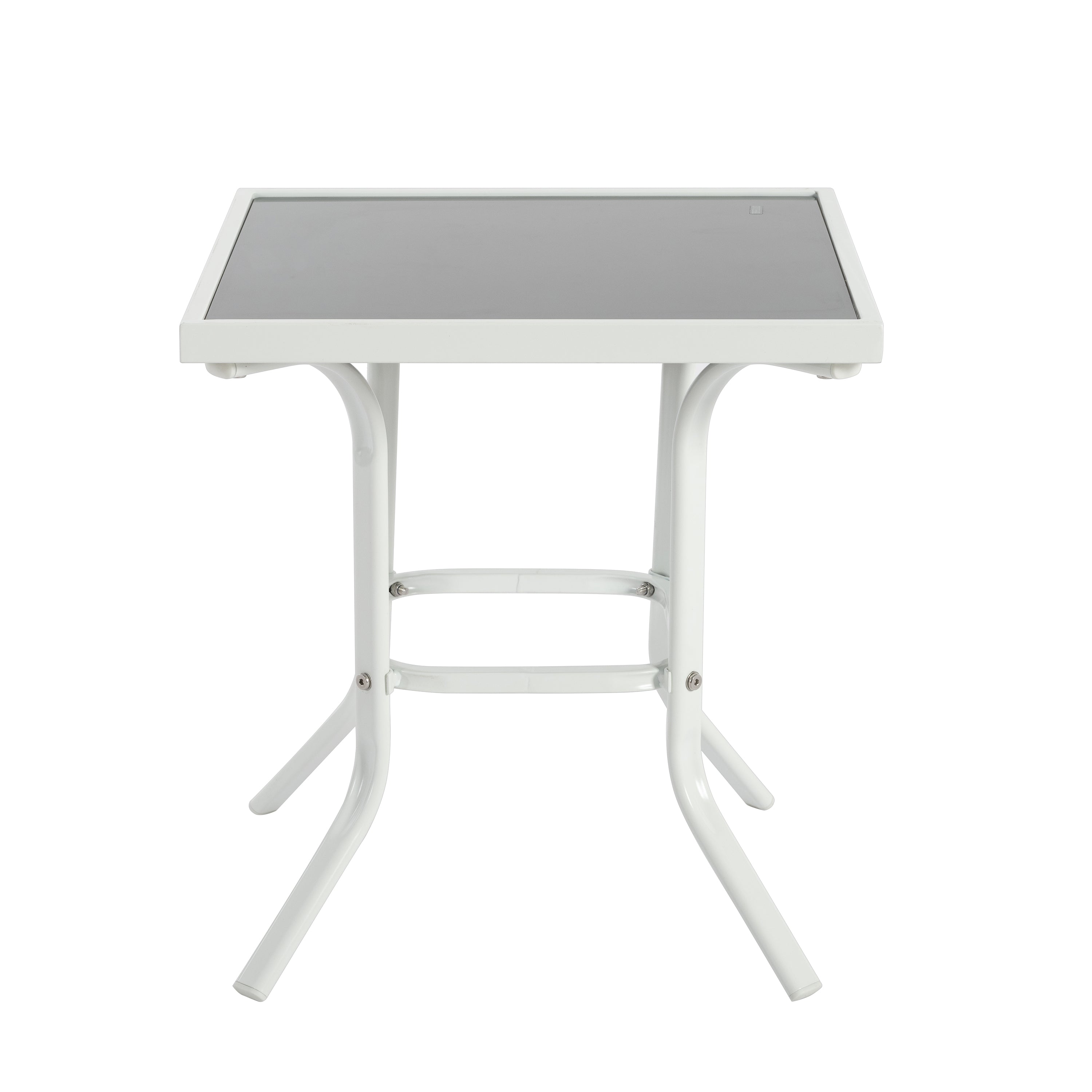 Ensemble de 3 chaises longues de terrasse, chaise longue d'extérieur avec 5 dossiers réglables, cadre en acier robuste, blanc bleu