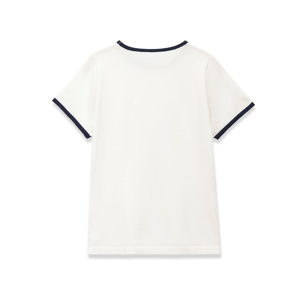 Short sleeved round neck contrasting T-shirt