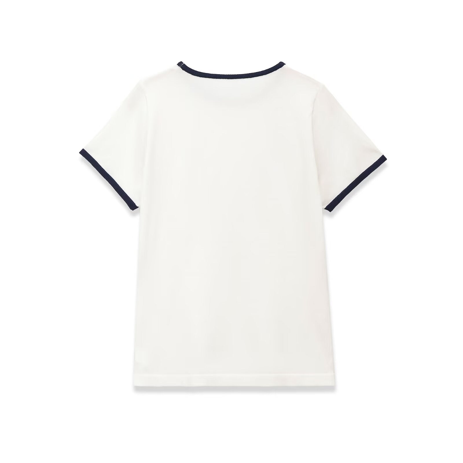 Short sleeved round neck contrasting T-shirt