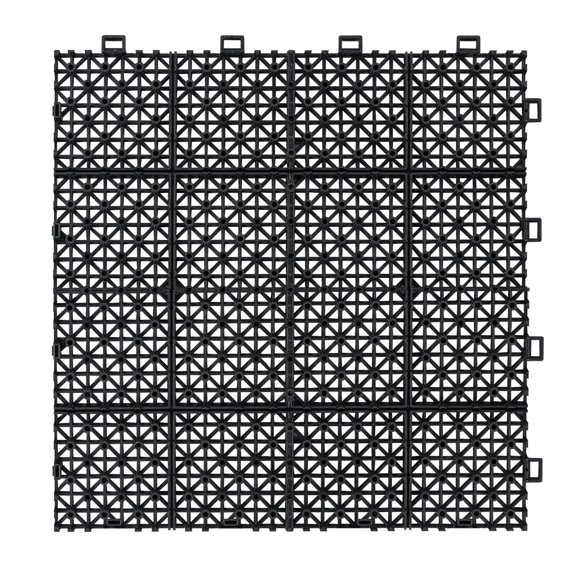 12 x 12 inch black interlocking deck tiles, plastic waterproof, weighing up to 6613 pounds, with a rose pattern pack of 12 by eprolo