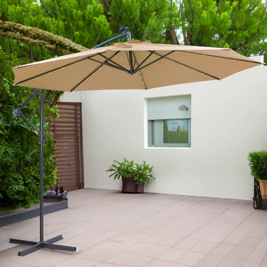 10 FT Solar LED Patio Outdoor Umbrella Hanging Cantilever by eprolo