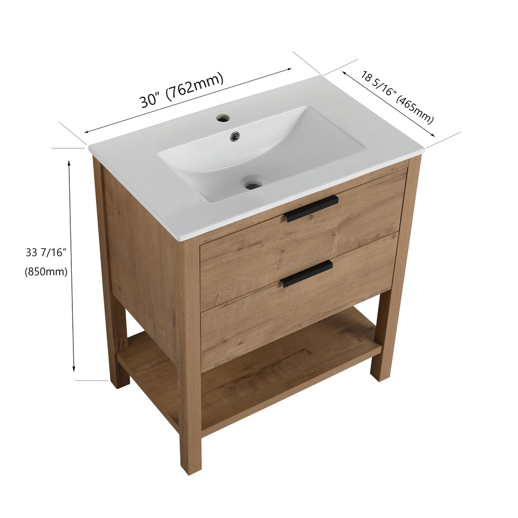 30 Inch Bathroom Vanity Plywood With 2 Drawers-BVB01030IMO-BL9075B by eprolo