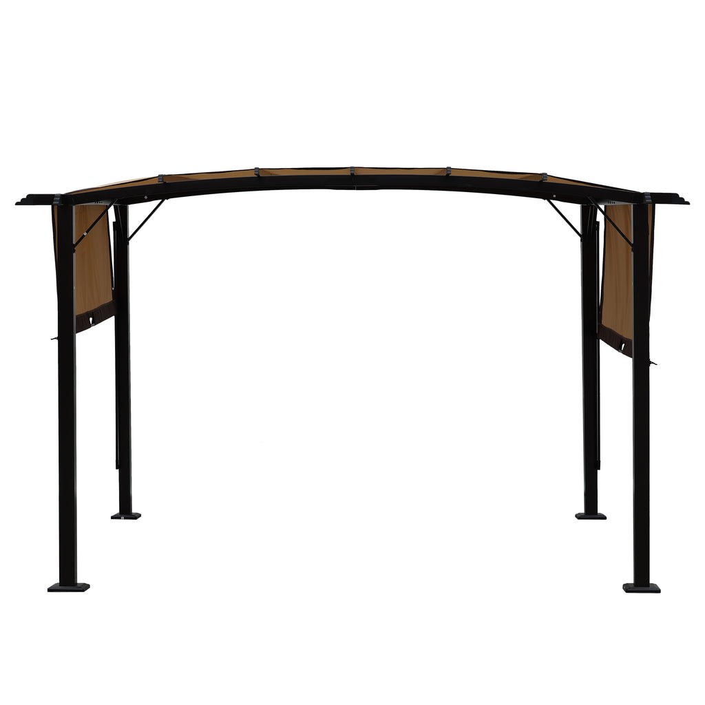 Pergola de jardin extérieure 3,6 x 2,7 m, auvent rétractable, gloriette en acier, abri solaire pour jardins
