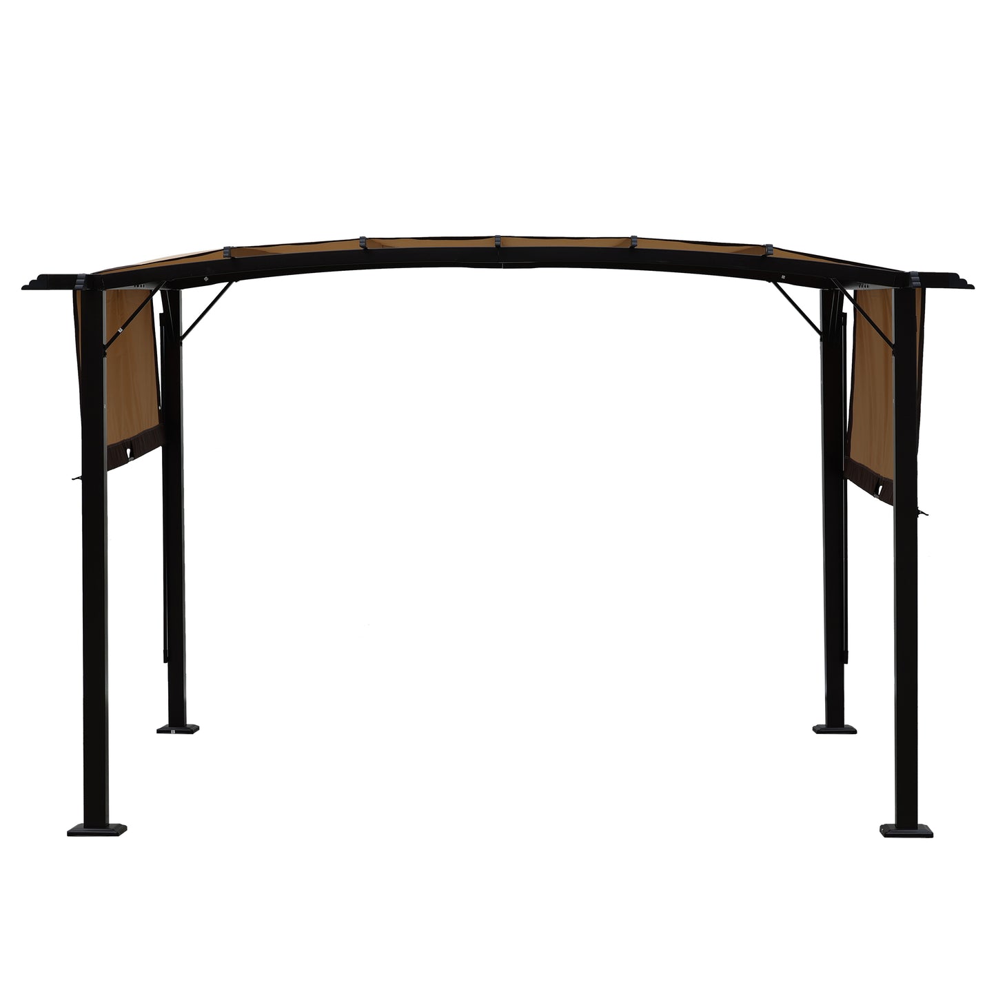 Pérgola de exterior de 12 x 9 pies, cenador de patio, toldo retráctil, cenador de uva con estructura de acero, pérgola parasol para jardines