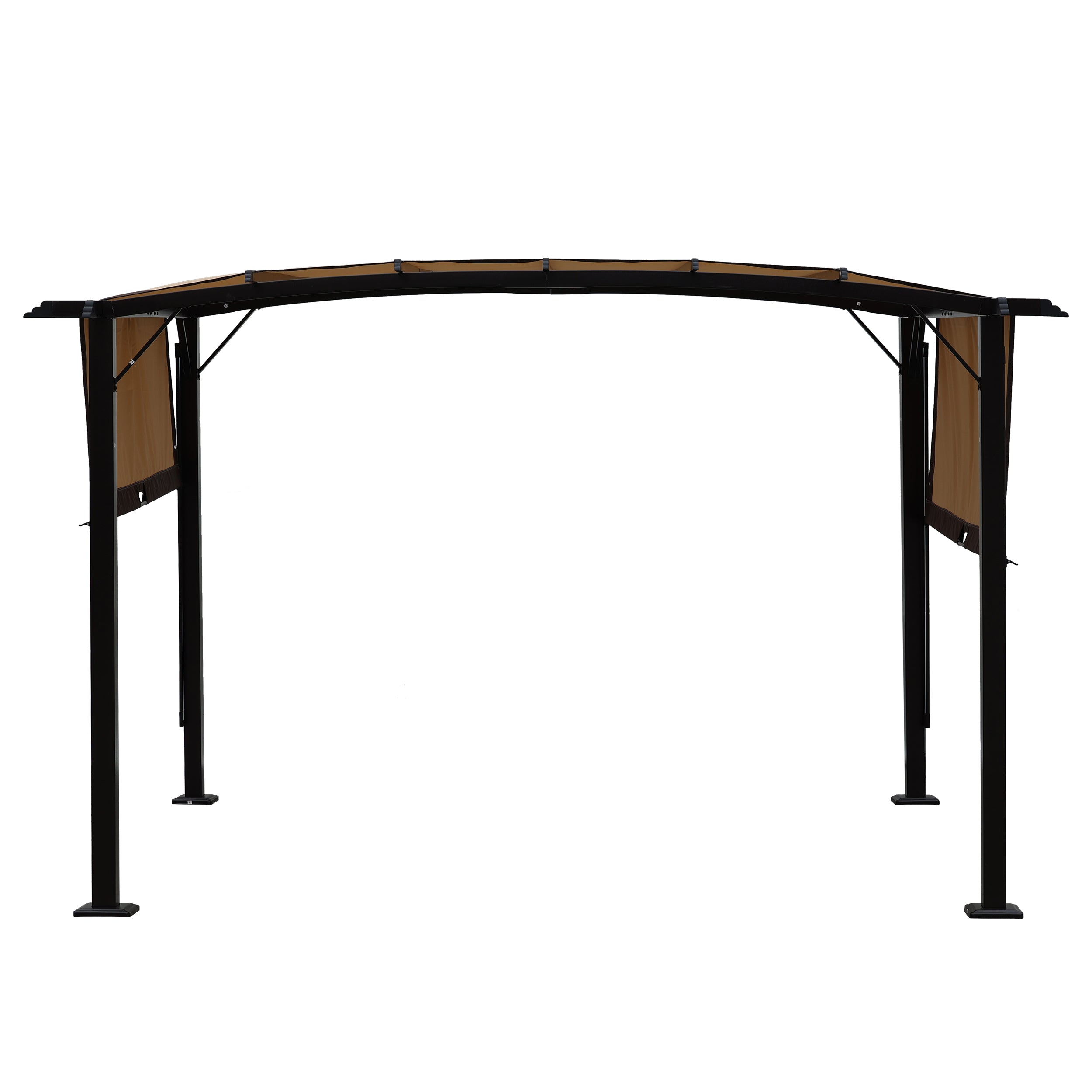 Pergola de jardin extérieure 3,6 x 2,7 m, auvent rétractable, gloriette en acier, abri solaire pour jardins