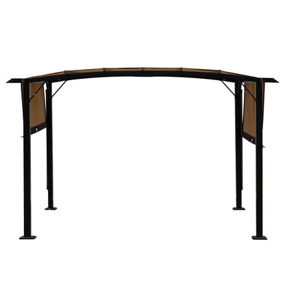 Pérgola de exterior de 12 x 9 pies, cenador de patio, toldo retráctil, cenador de uva con estructura de acero, pérgola parasol para jardines