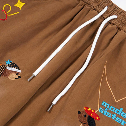 Vaqueros multibolsillos bordados Star Puppy Patchwork