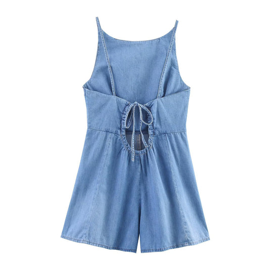 Women's Denim Short Jumpsuit