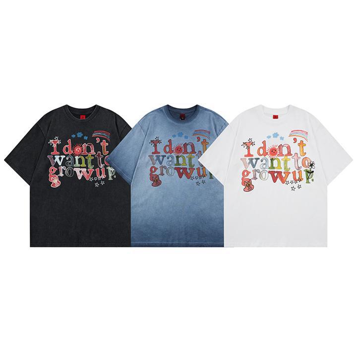 T-shirt à manches courtes imprimé lettres