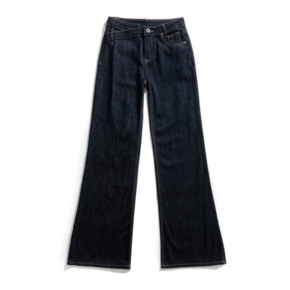 Pantalon évasé en jean classique polyvalent et tendance pour femme