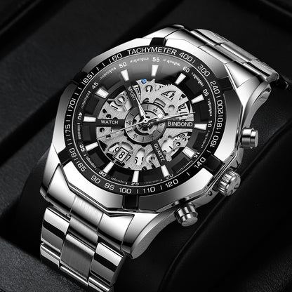 Montre Homme Étanchéité Lumineuse Squelette Décontractée Affaires