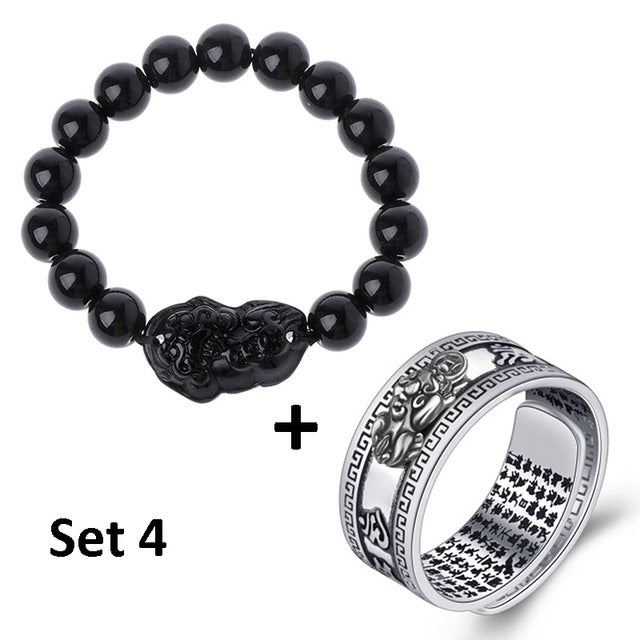Bague-bracelet unisexe Pixiu Feng Shui chinois