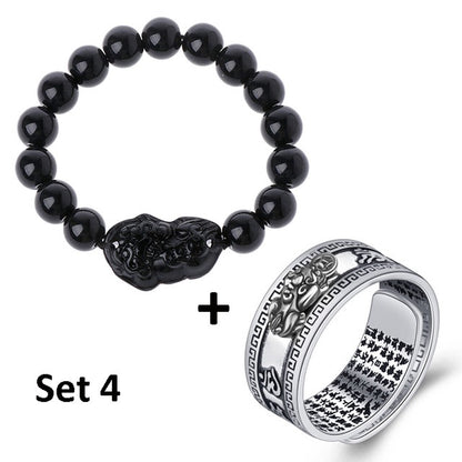 Bague-bracelet unisexe Pixiu Feng Shui chinois