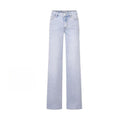 Jeans de mezclilla rectos de pierna ancha, de tiro medio a bajo, alta elasticidad, suaves y levanta glúteos