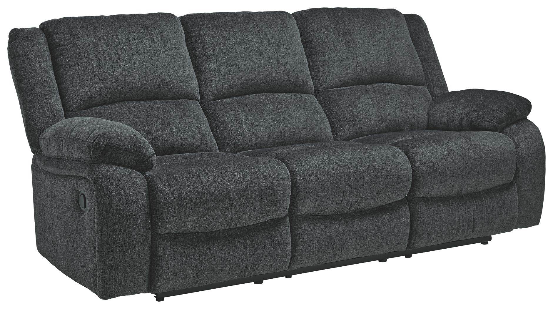 Signature Design by Ashley Draycoll Slate Gray Reclining Sofa Fabric-2