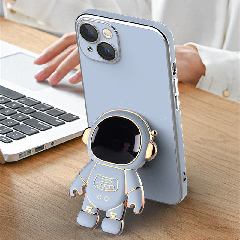 Funda de teléfono 3D Astronauta Anticaída con Soporte Galvanizado
