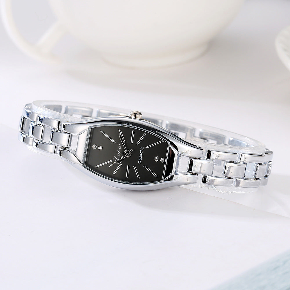 Reloj de cuarzo sencillo y personalizado para mujer con diamante
