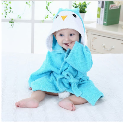 Peignoir de bain absorbant à capuche en forme d'animal pour enfants