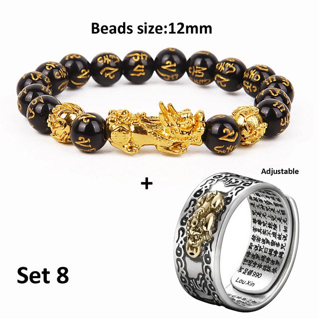 Bague-bracelet unisexe Pixiu Feng Shui chinois