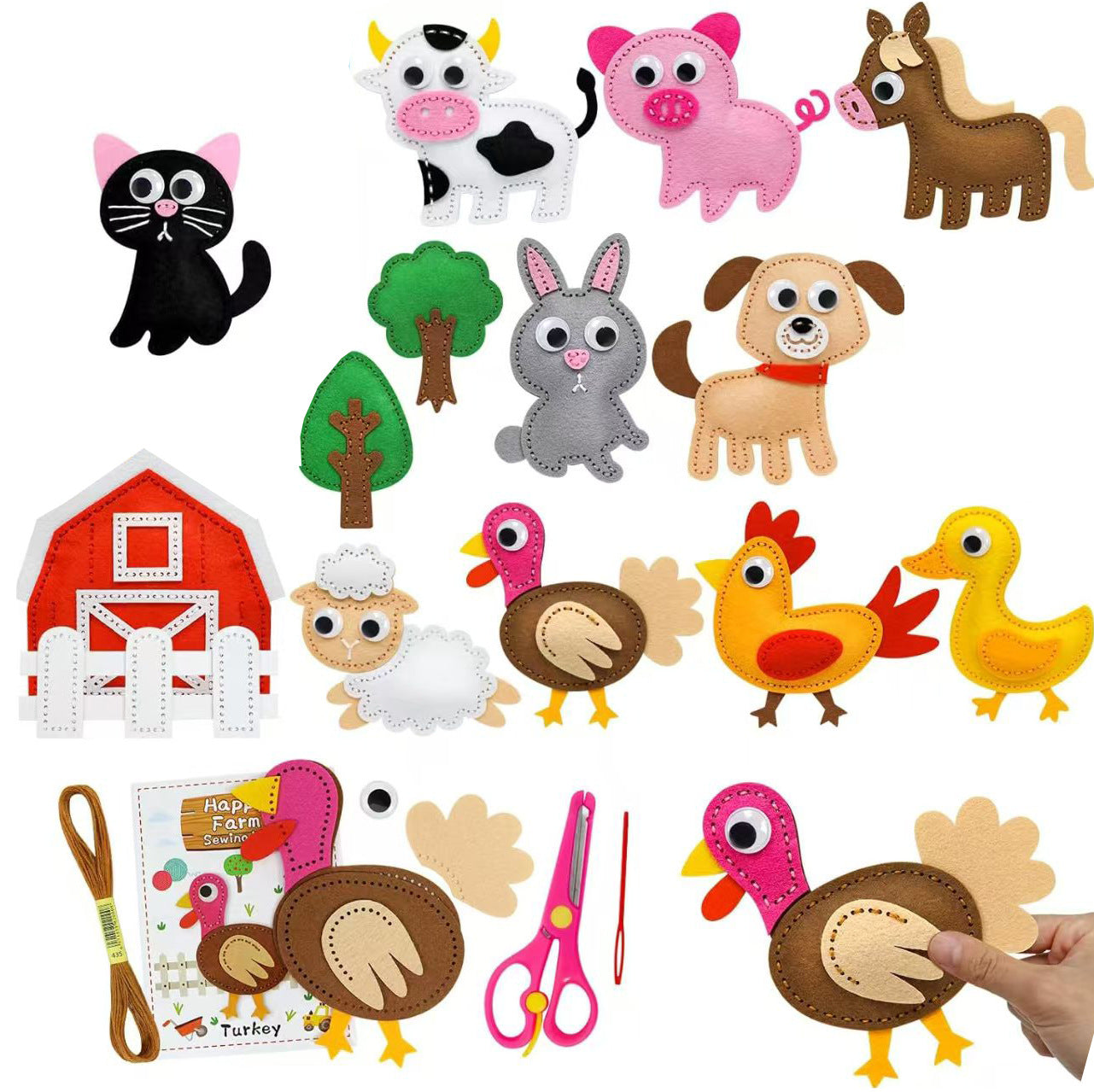 Jouets éducatifs créatifs en feutrine cousus main pour enfants