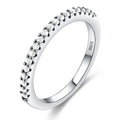 Simple Single Row Full Diamond Inlaid Zircon Ring