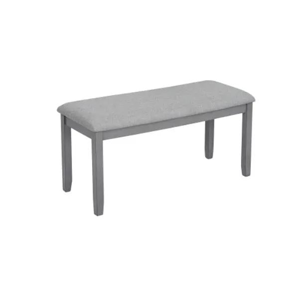 Dining bench in gray fabric with gray wooden legs by AdTec
