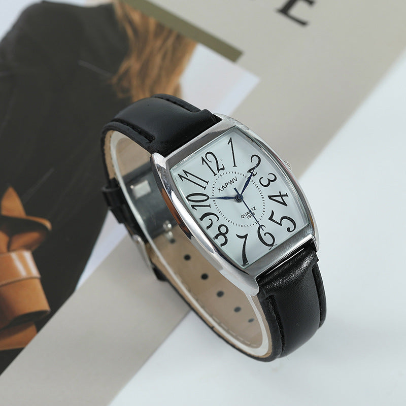 Reloj de pareja estilo ejecutivo con correa cuadrada