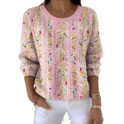 Pull décontracté femme à col rond