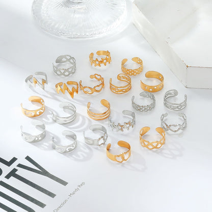 Bague d'orteil Étoile Lune en alliage, lot de 10 pièces